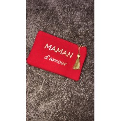 Pochette MAMAN D'AMOUR rouge