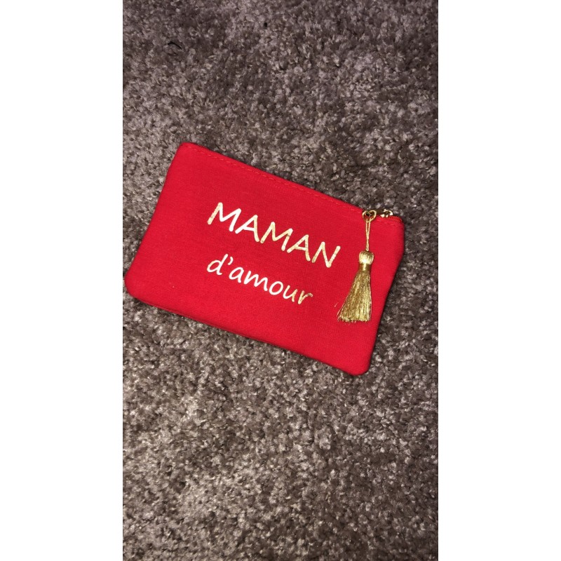 Pochette MAMAN D'AMOUR rouge