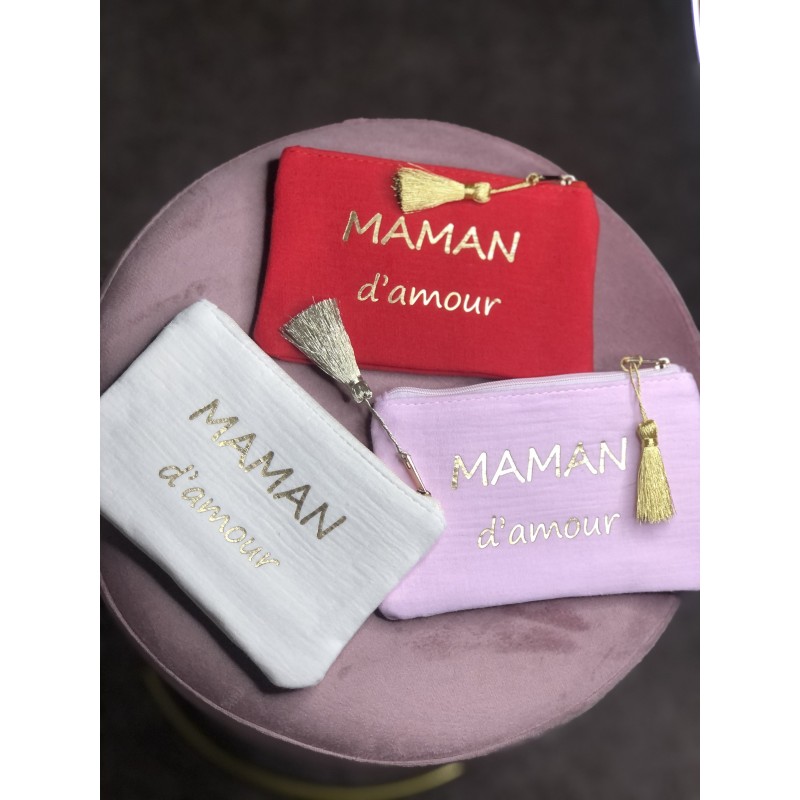 Pochette MAMAN D'AMOUR rose